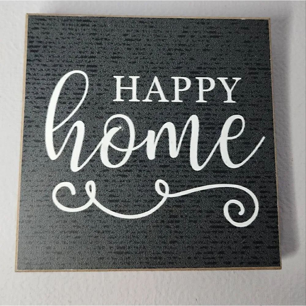 Sign Square HAPPY HOME DECOR FARMHOUSE